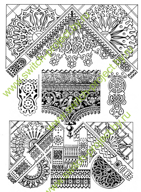 Классический, русский орнамент, и полный комплект оформления деревянного дома